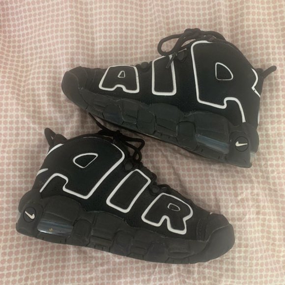 Nike Air More Uptempo Black White Athletic Shoes